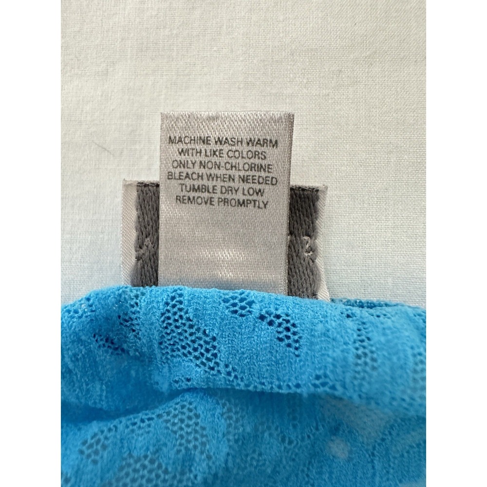 Victoria Secret Mesh Lace Chemise Slip Dress Blue Aqua‎ Size Medium Sheer Empire - Picture 5 of 9